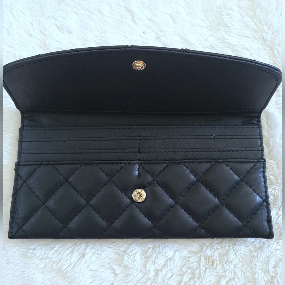 Badgley Mischka Diamond♦️ Quilted Black🖤 Flap Wallet - NWT - Picture 13 of 14